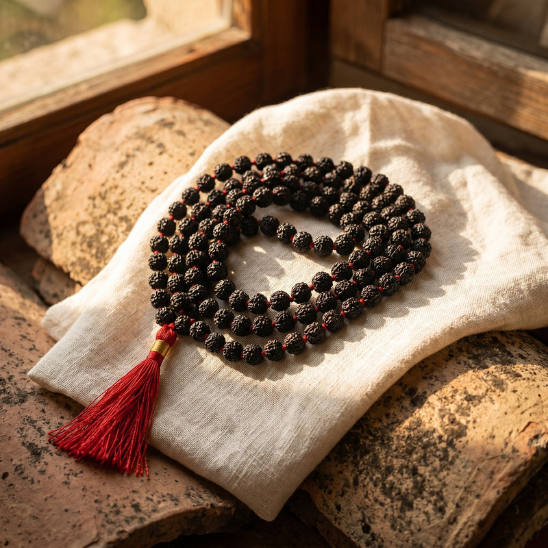 Natural Black Rudraksha Mala